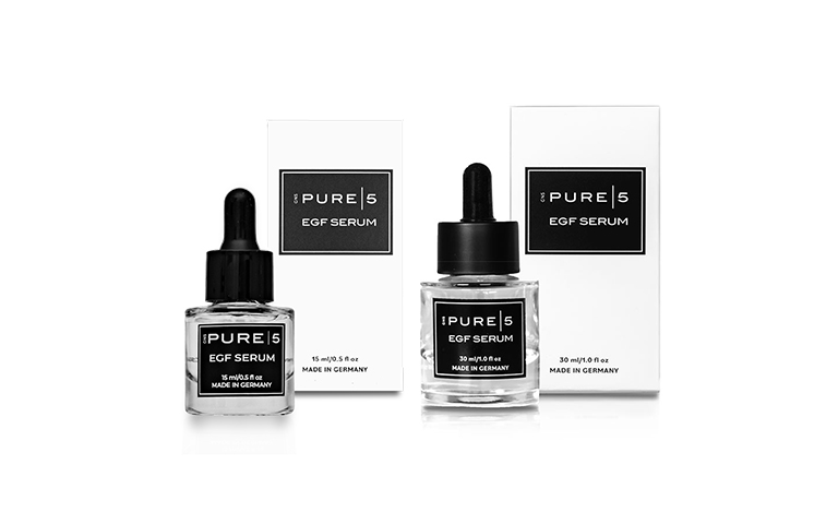 Abbildung der EGF Serum Tiegel in beiden Produktgrößen mit Packung